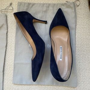Manolo Blahnik Navy Blue Heels